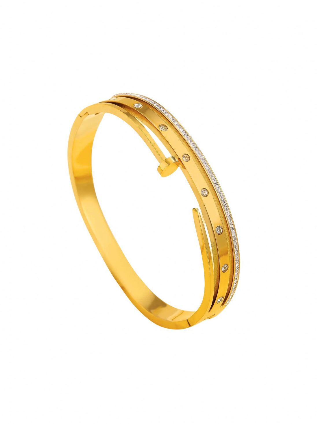 Gold bracelet with small stones for her