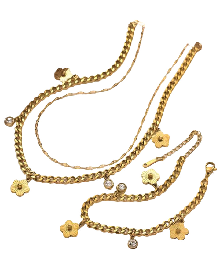 ROMA DOUBLE CHAIN CLOVER SET