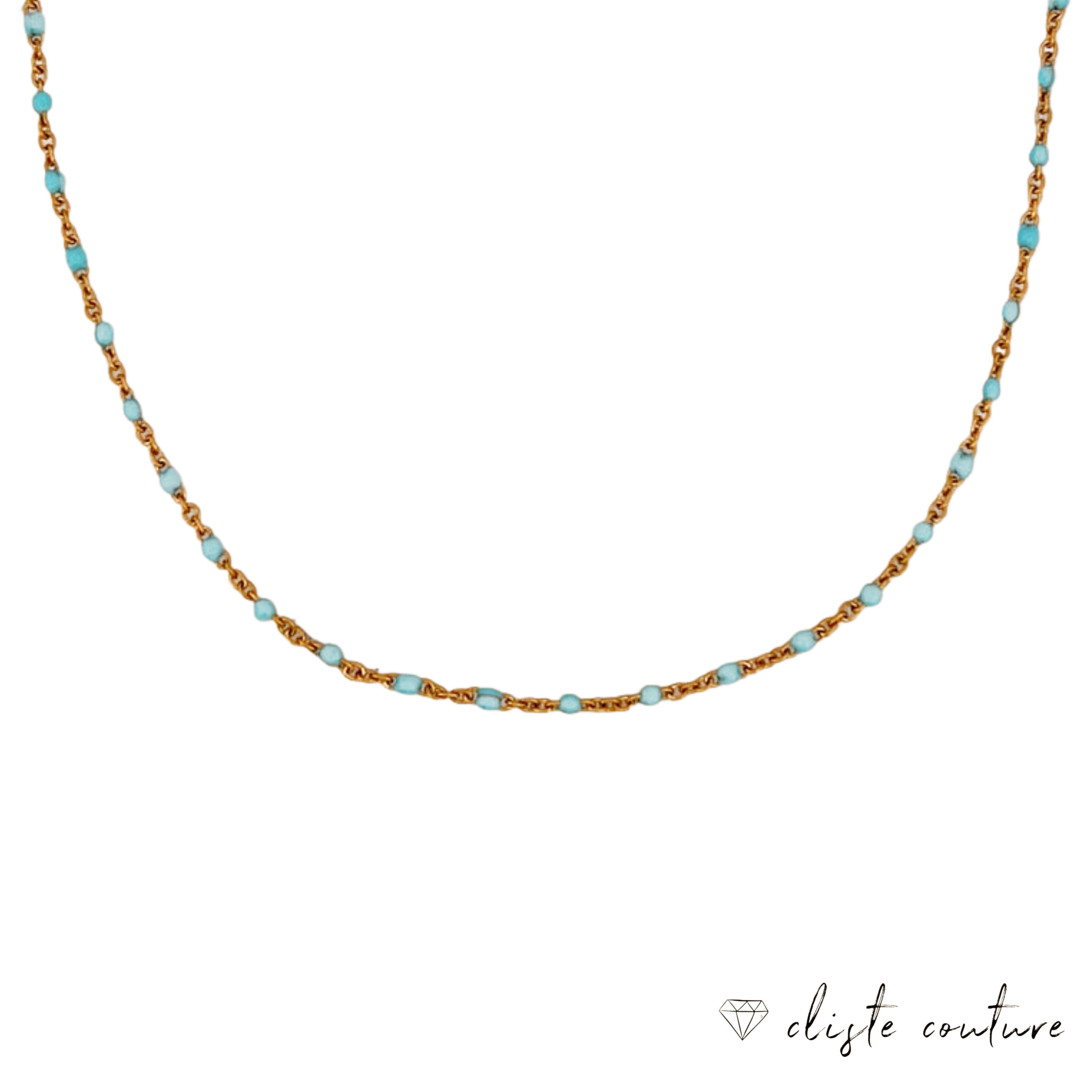 BLUE SKY DOTS CHOKAR NECKLACE