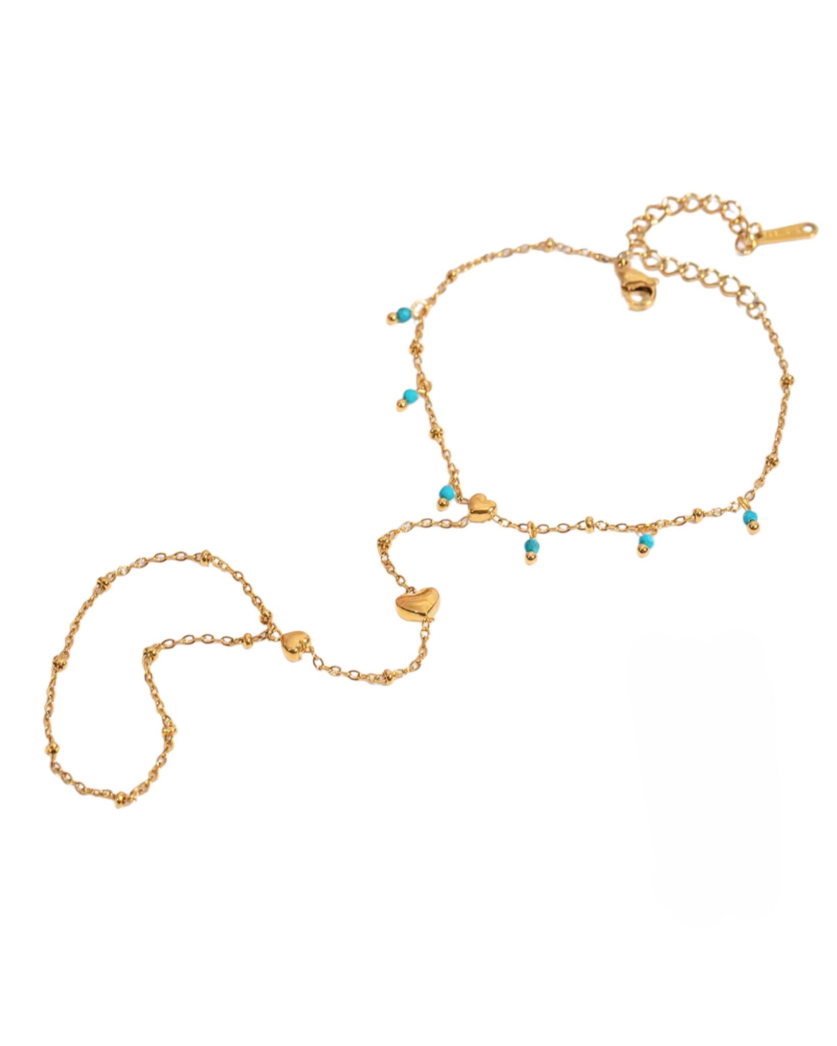 Aquamarine Hand Chain Bracelet gift 