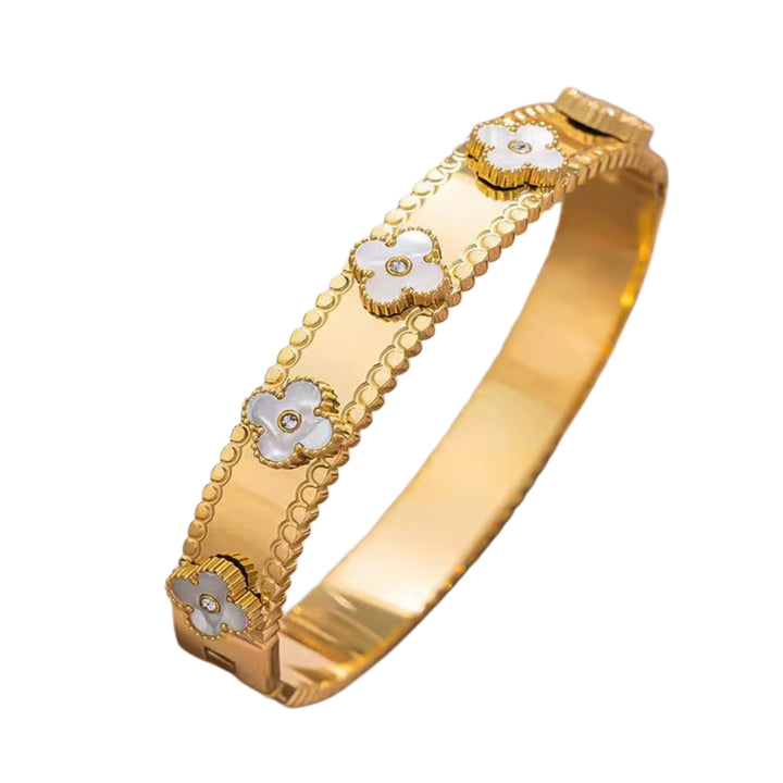 HELEN CLOVER BANGLE - WHITE