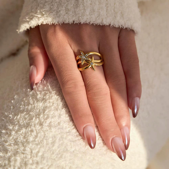 DOUBLE STAR RING