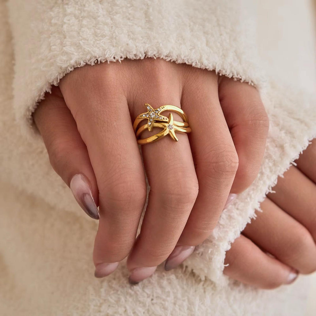 DOUBLE STAR RING
