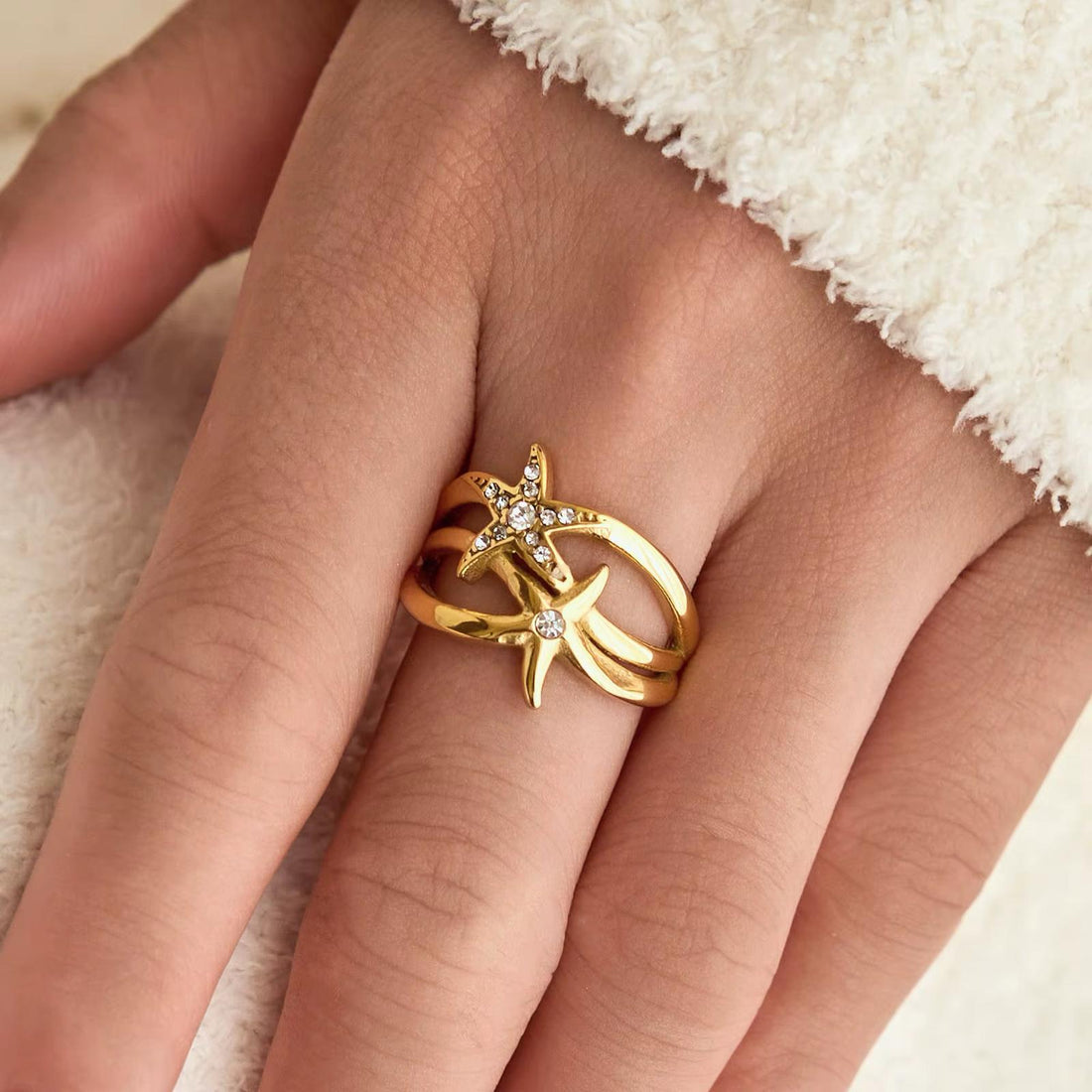 DOUBLE STAR RING