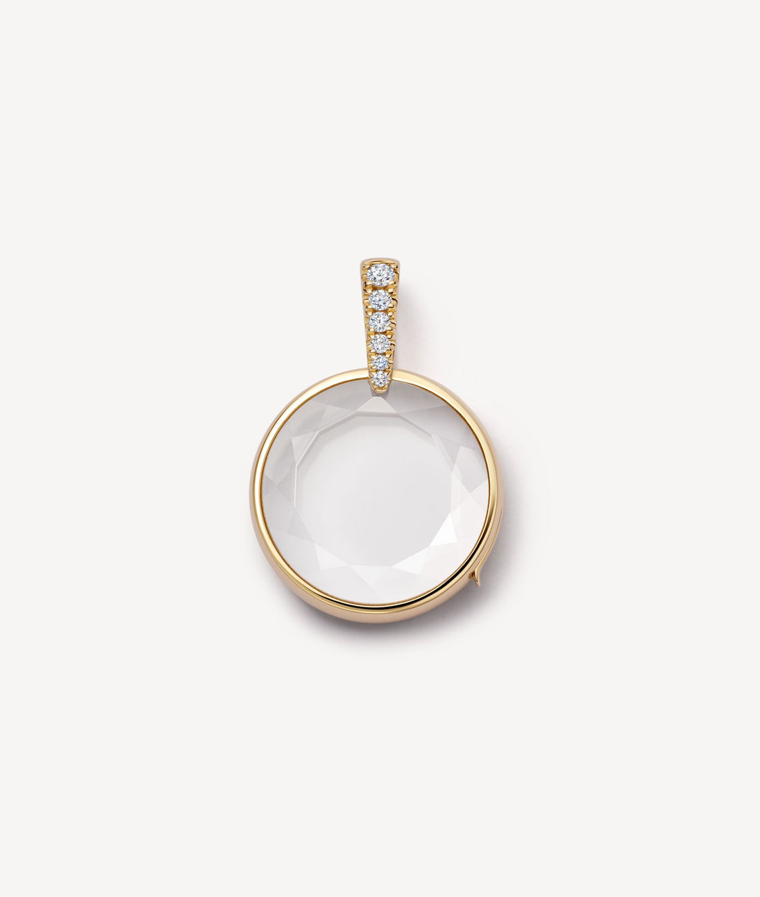 LEANNA ROUND ZIRCON LOCKET WITH CHAIN