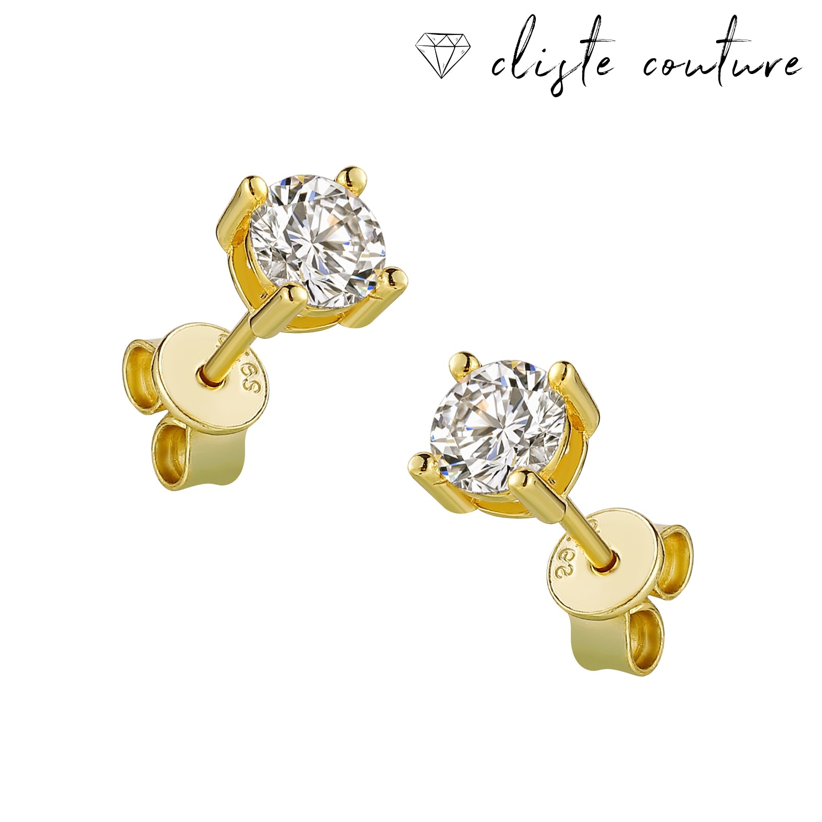 AKIRA 18k Gold plated 0.5k Moissanite Diamond Studs