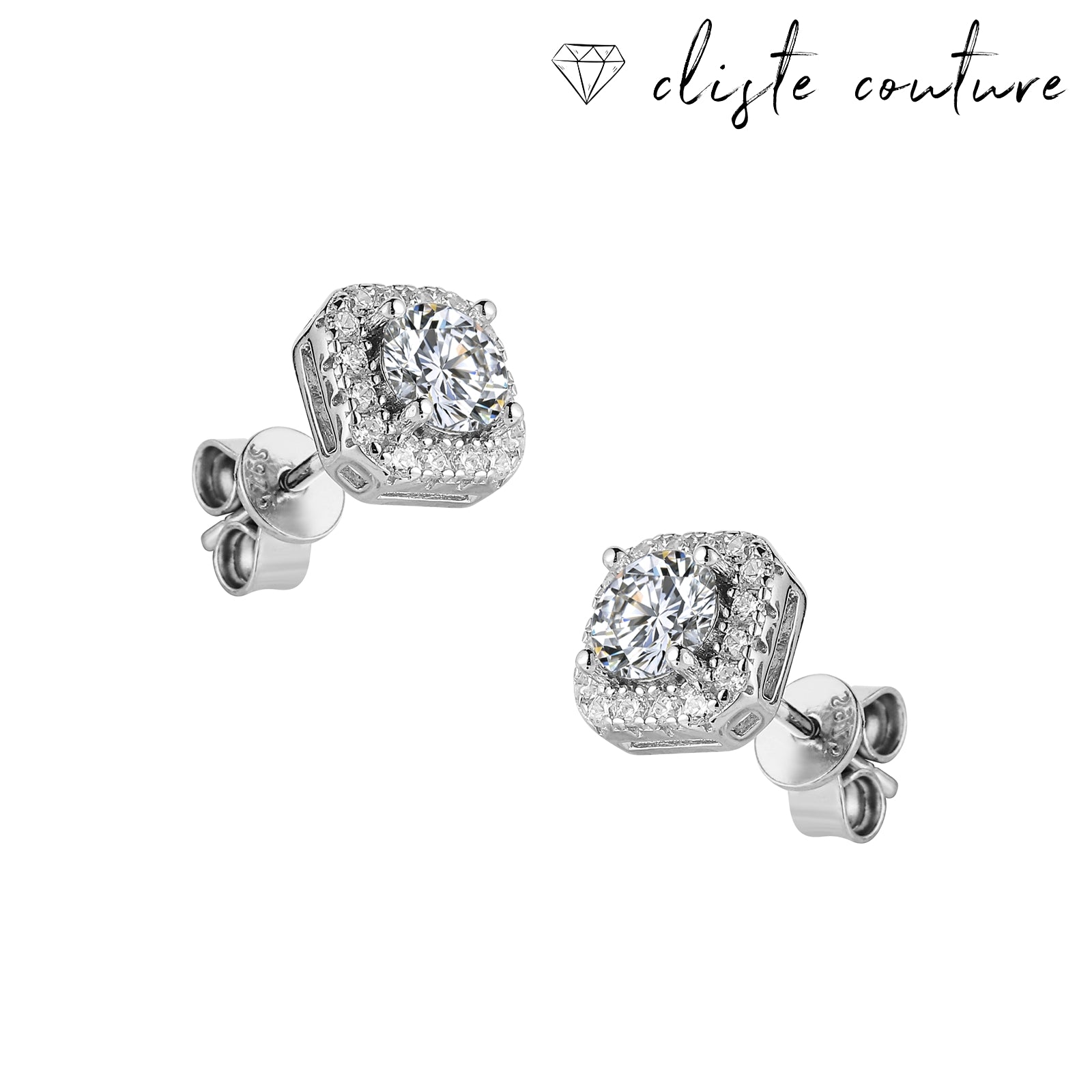 KATHERINE SQUARE CUT 0.8 karat MOISSANITE DIAMOND Earrings