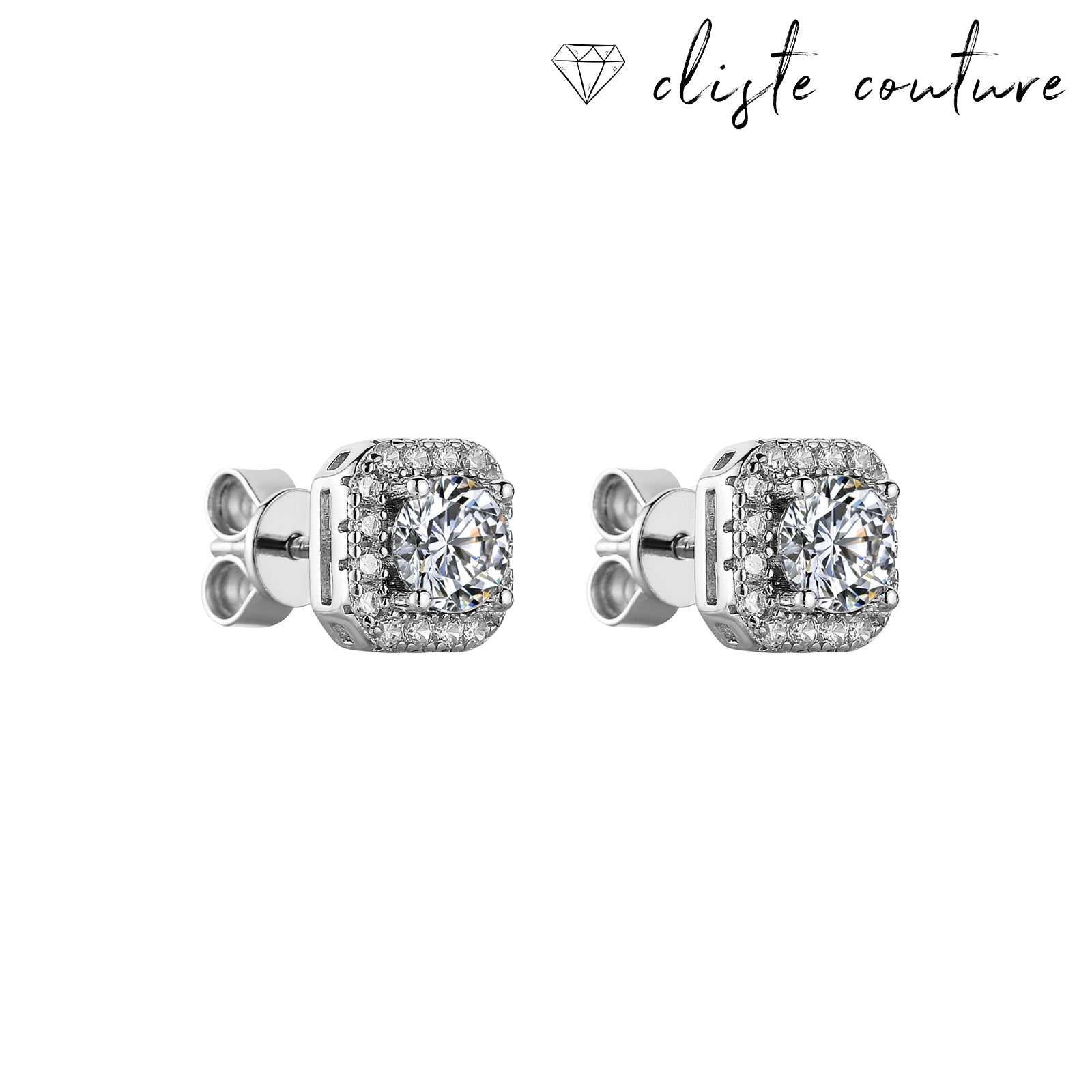KATHERINE SQUARE CUT 0.8 karat MOISSANITE DIAMOND Earrings