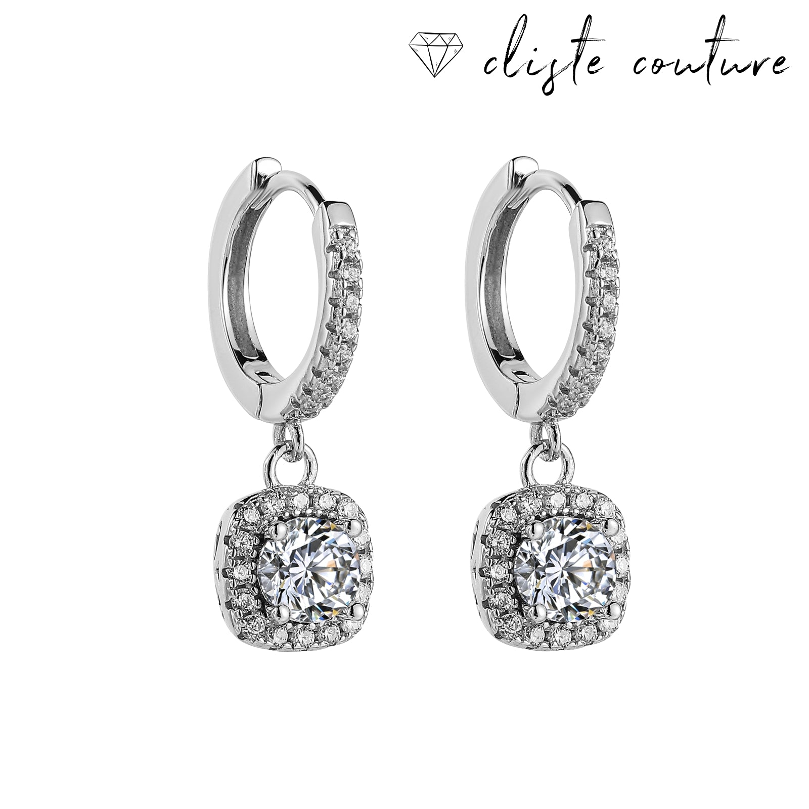 AMAYA Square Cut 0.5 karat Moissanite Diamond Hoop EARRINGS