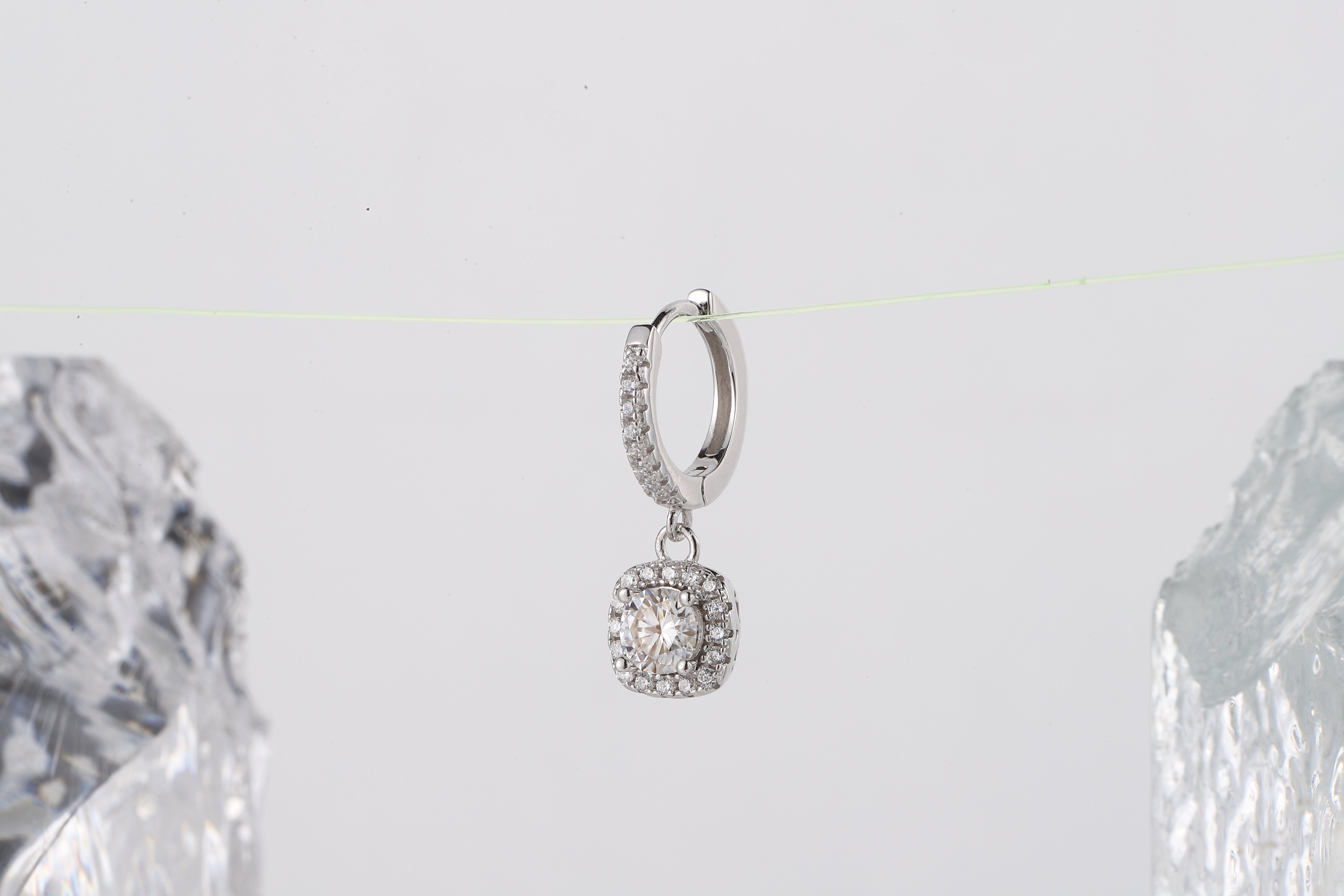 AMAYA Square Cut 0.5 karat Moissanite Diamond Hoop EARRINGS