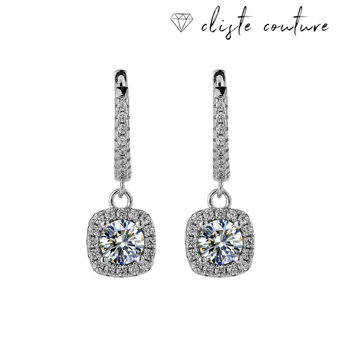 AMAYA Square Cut 0.5 karat Moissanite Diamond Hoop EARRINGS