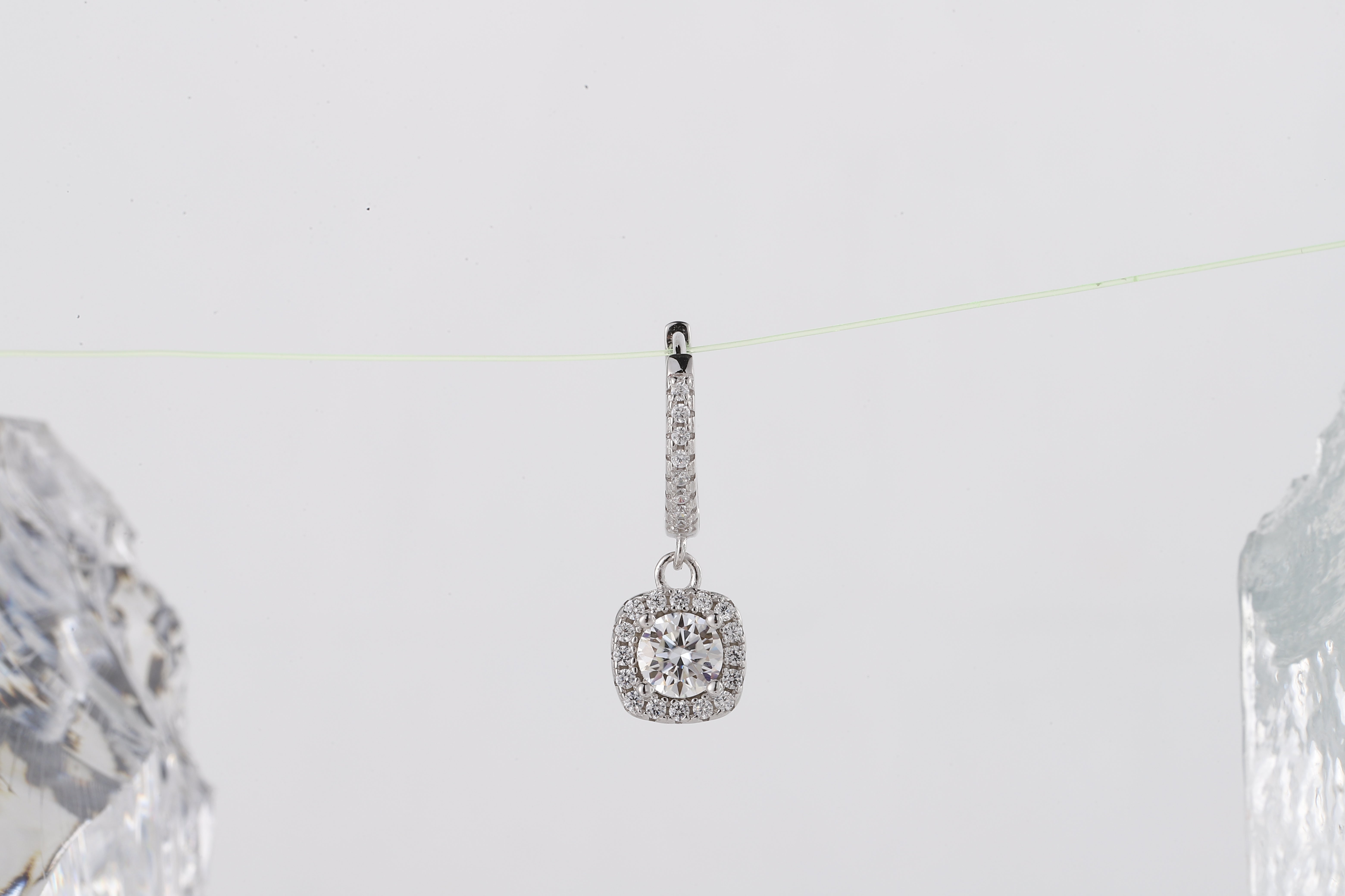 AMAYA Square Cut 0.5 karat Moissanite Diamond Hoop EARRINGS