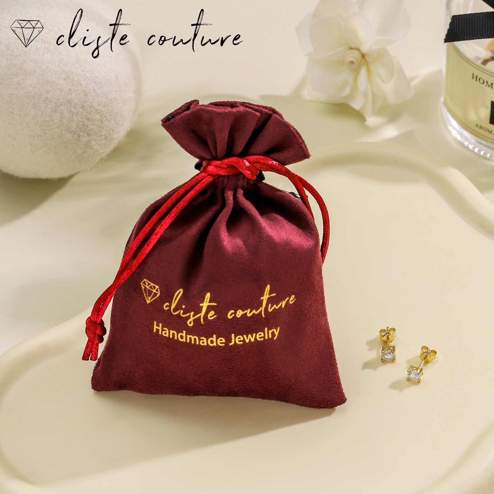 AKIRA 18k Gold Plated with 0.8 Karat Moissanite Diamond Studs