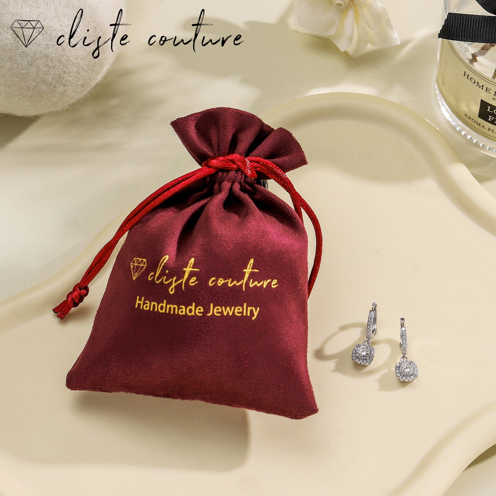 AMAYA Square Cut 0.5 karat Moissanite Diamond Hoop EARRINGS