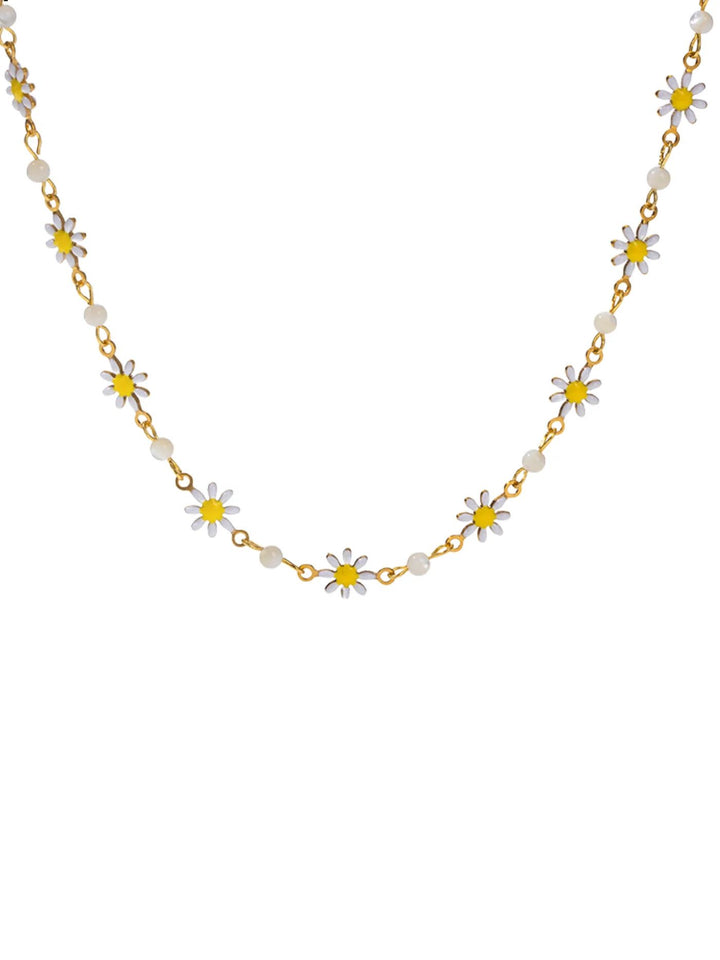 WHITE DAISY NECKLACE