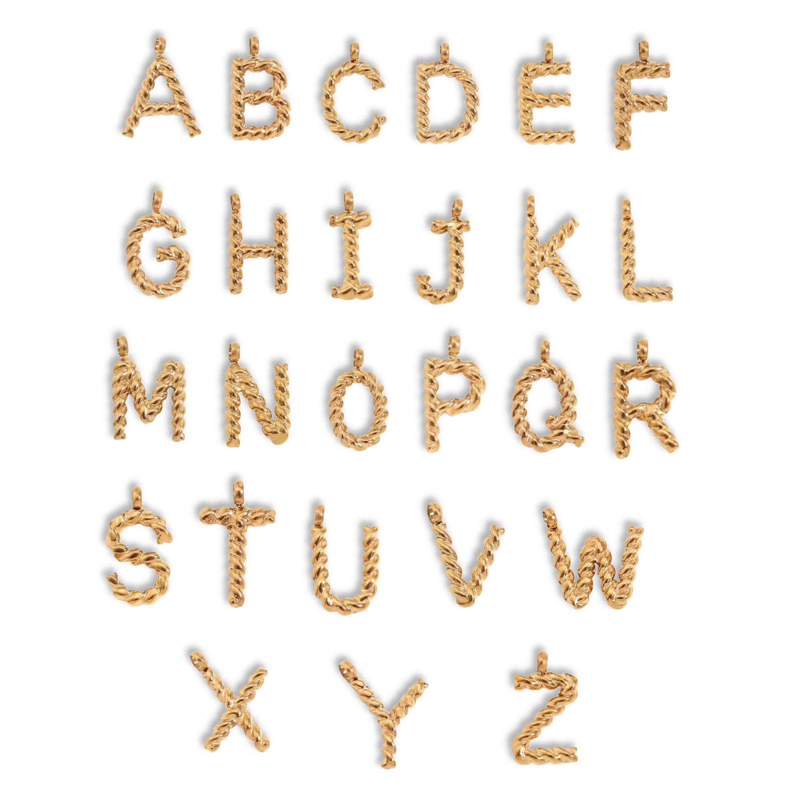 GEDRAAIDE LETTER CHARM