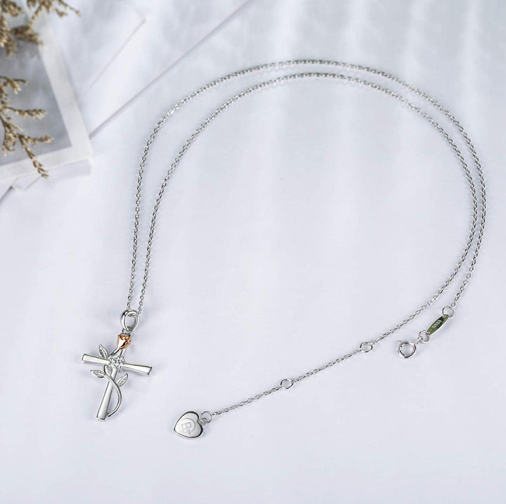 TAMARA FLORAL CROSS NECKLACE