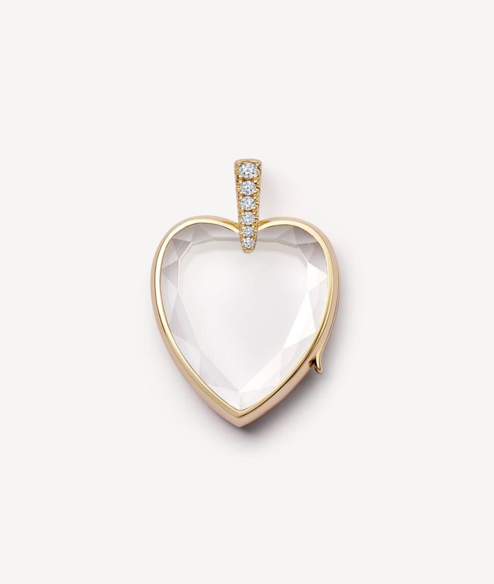 RUBY HEART ZIRCON LOCKET WITH CHAIN