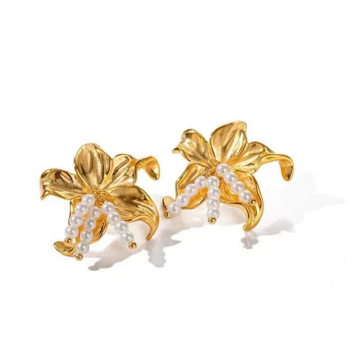 PEARL FLOWER EARRINGS