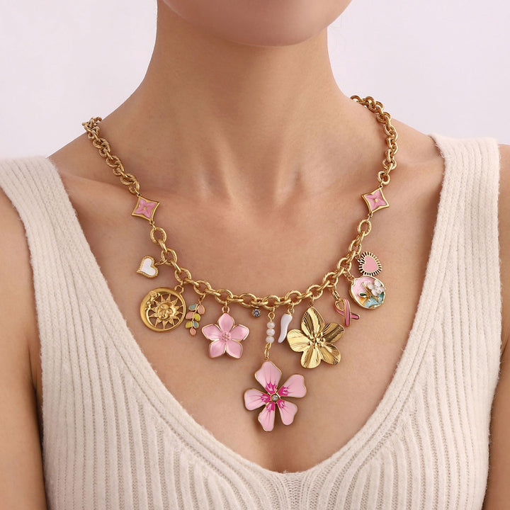 PRECIOUS PRINCESS MULTI CHARM NECKLACE