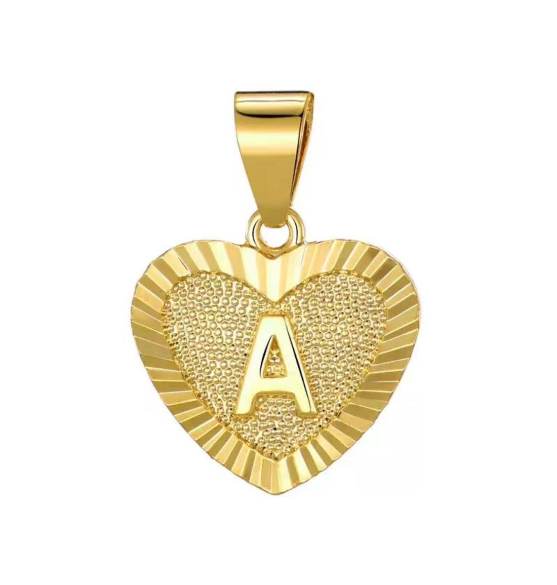 GOLD HEART INITIAL CHARM