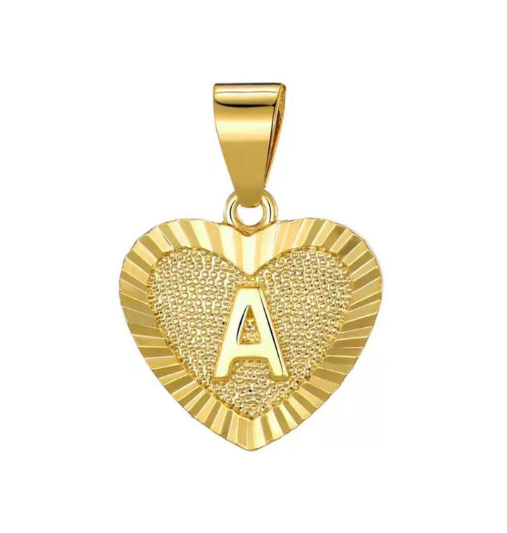 GOLD HEART INITIAL CHARM