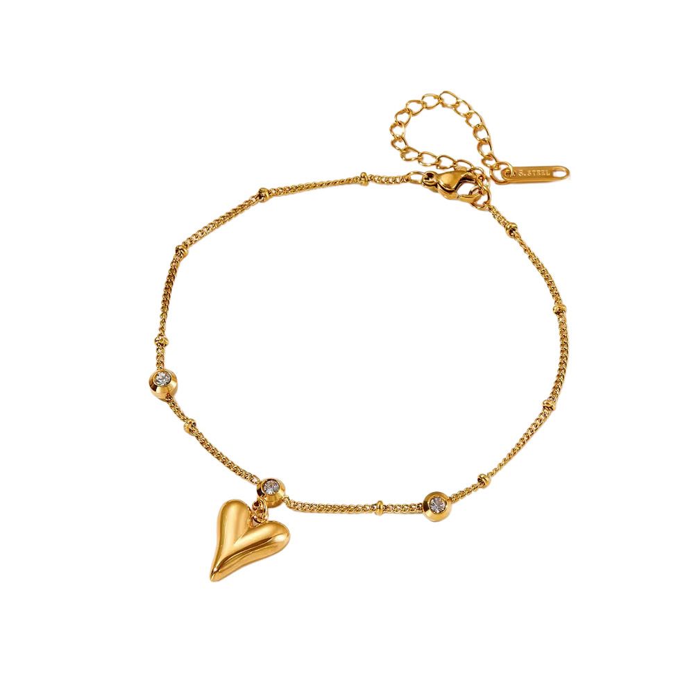 ZIRCON HEART ANKLET