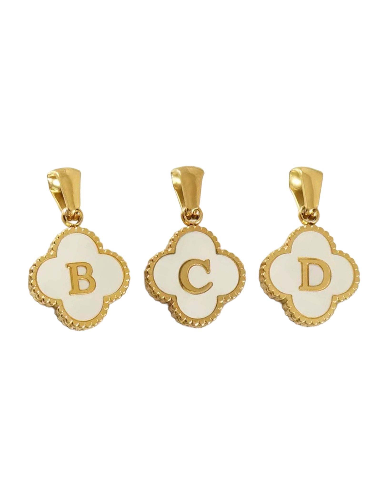 SHELL CLOVER INITIAL CHARM