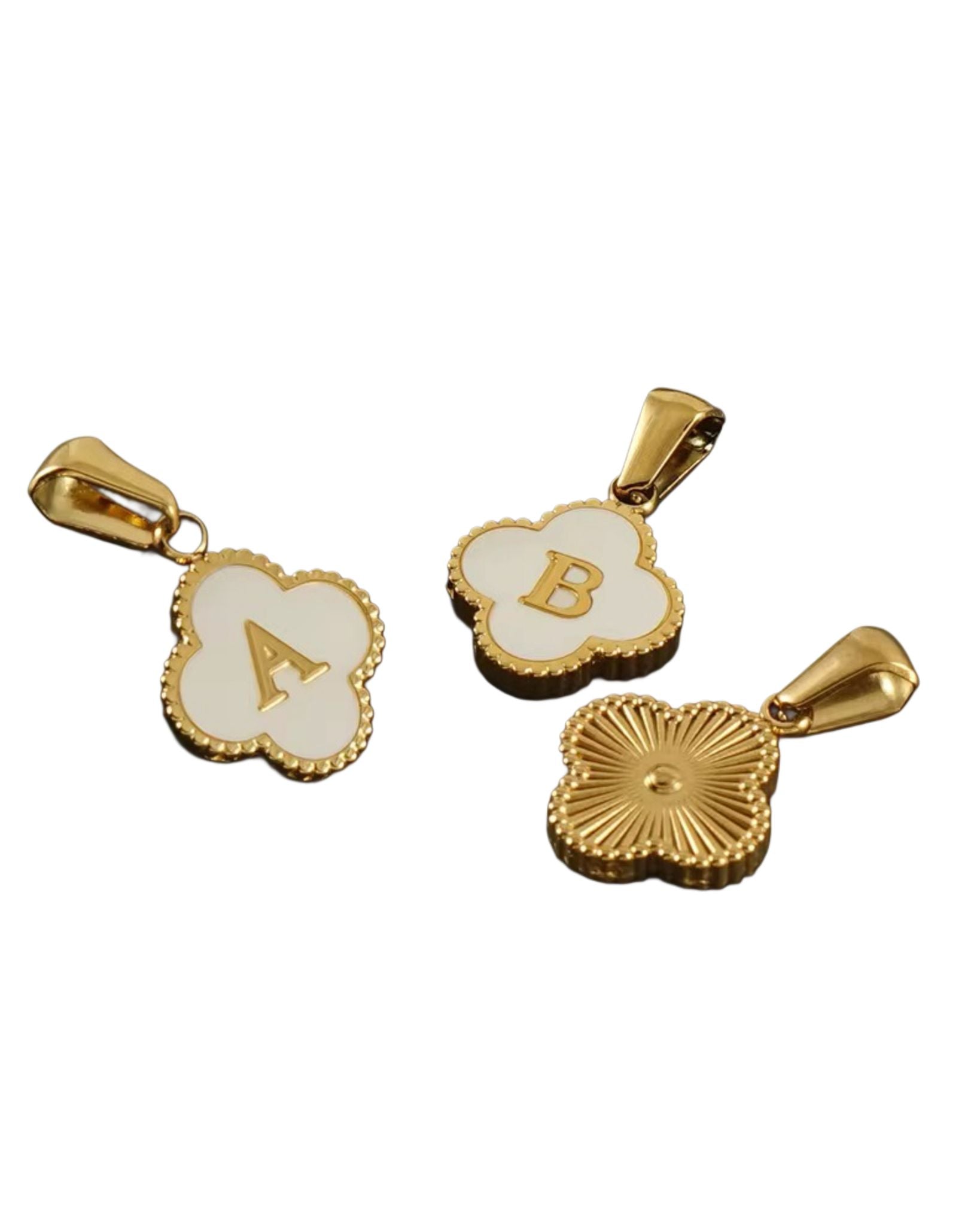 SHELL CLOVER INITIAL CHARM