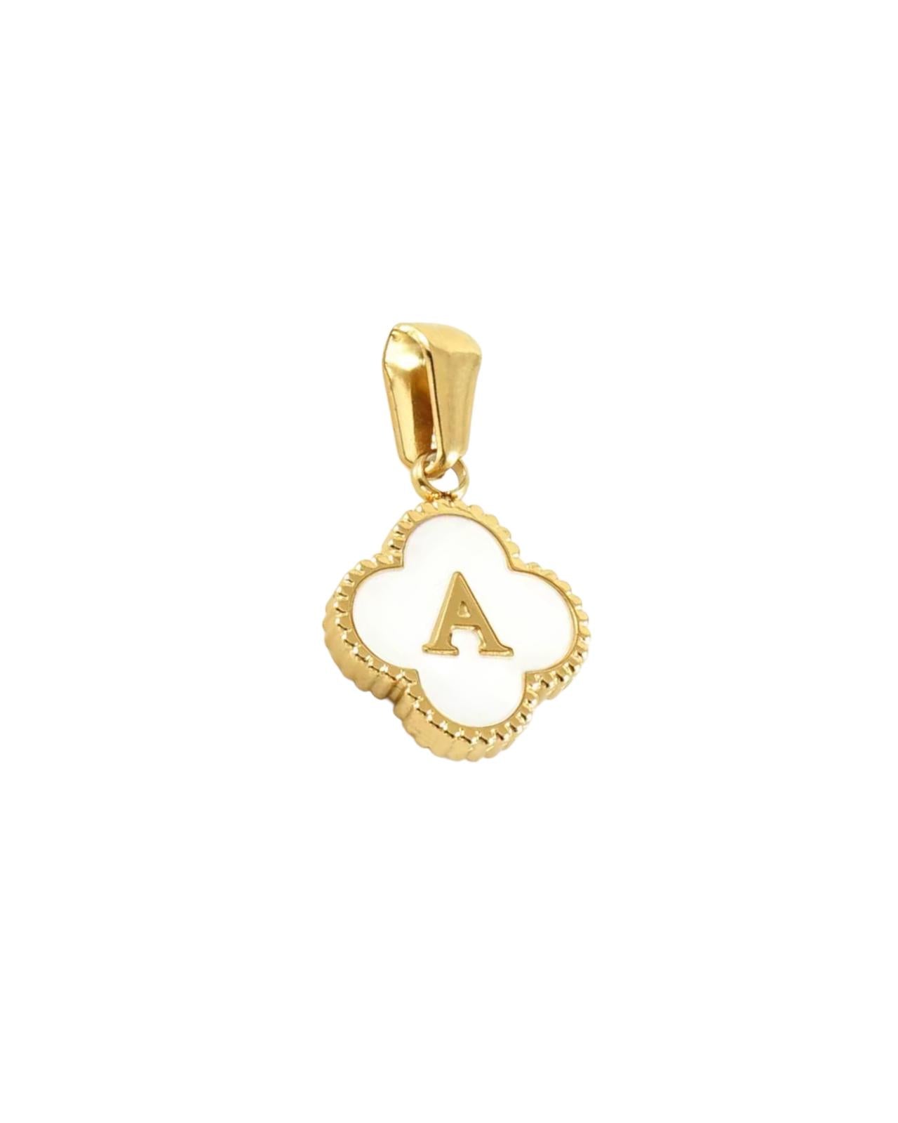 SHELL CLOVER INITIAL CHARM