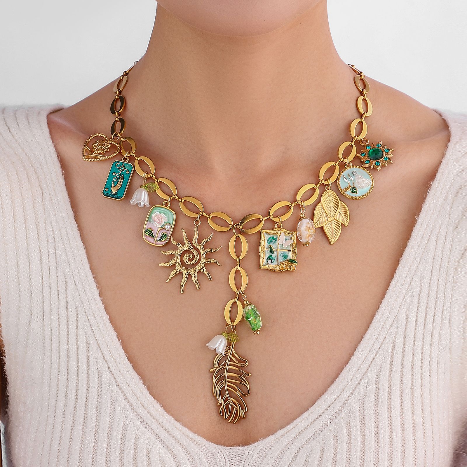 PURE HARMONY MULTI CHARM NECKLACE