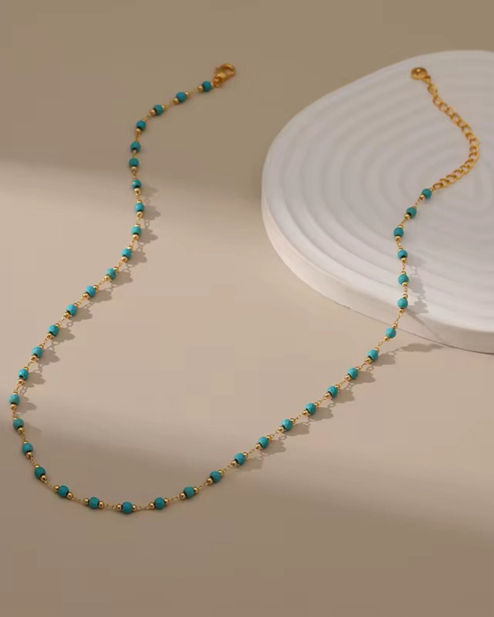 BLUE SKY DOTS CHOKAR NECKLACE