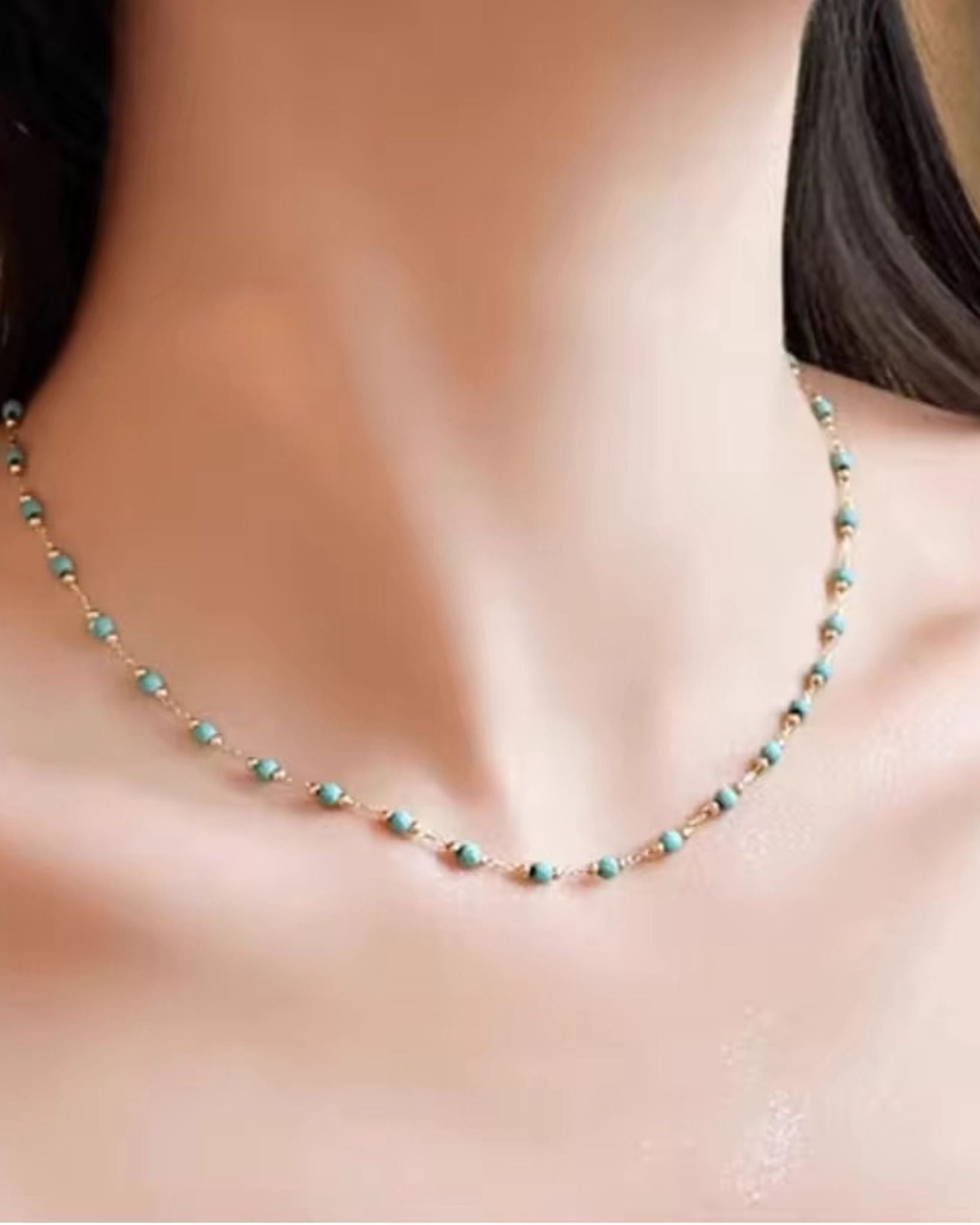 BLUE SKY DOTS CHOKAR NECKLACE