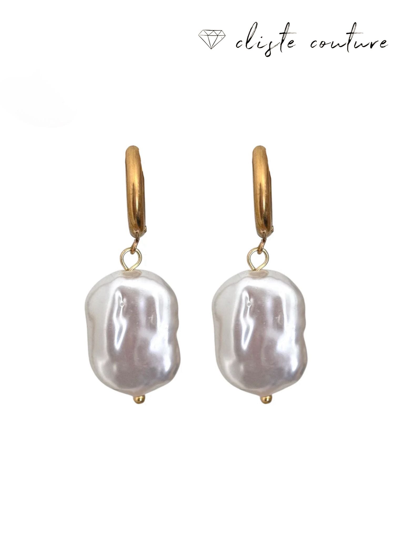 RECTANGULAR PEARL EARRINGS
