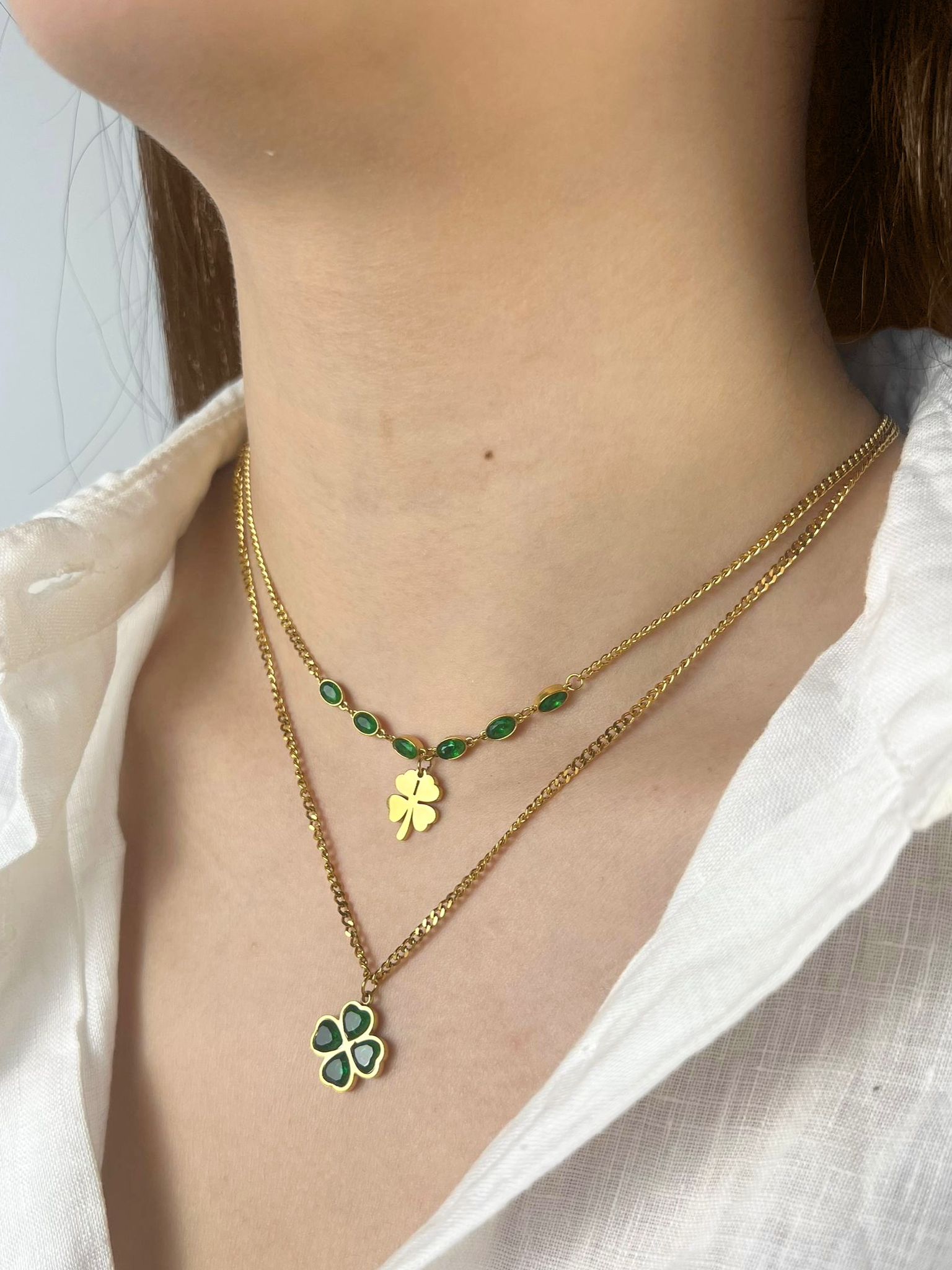 ELIANA DOUBLE CLOVER NECKLACE