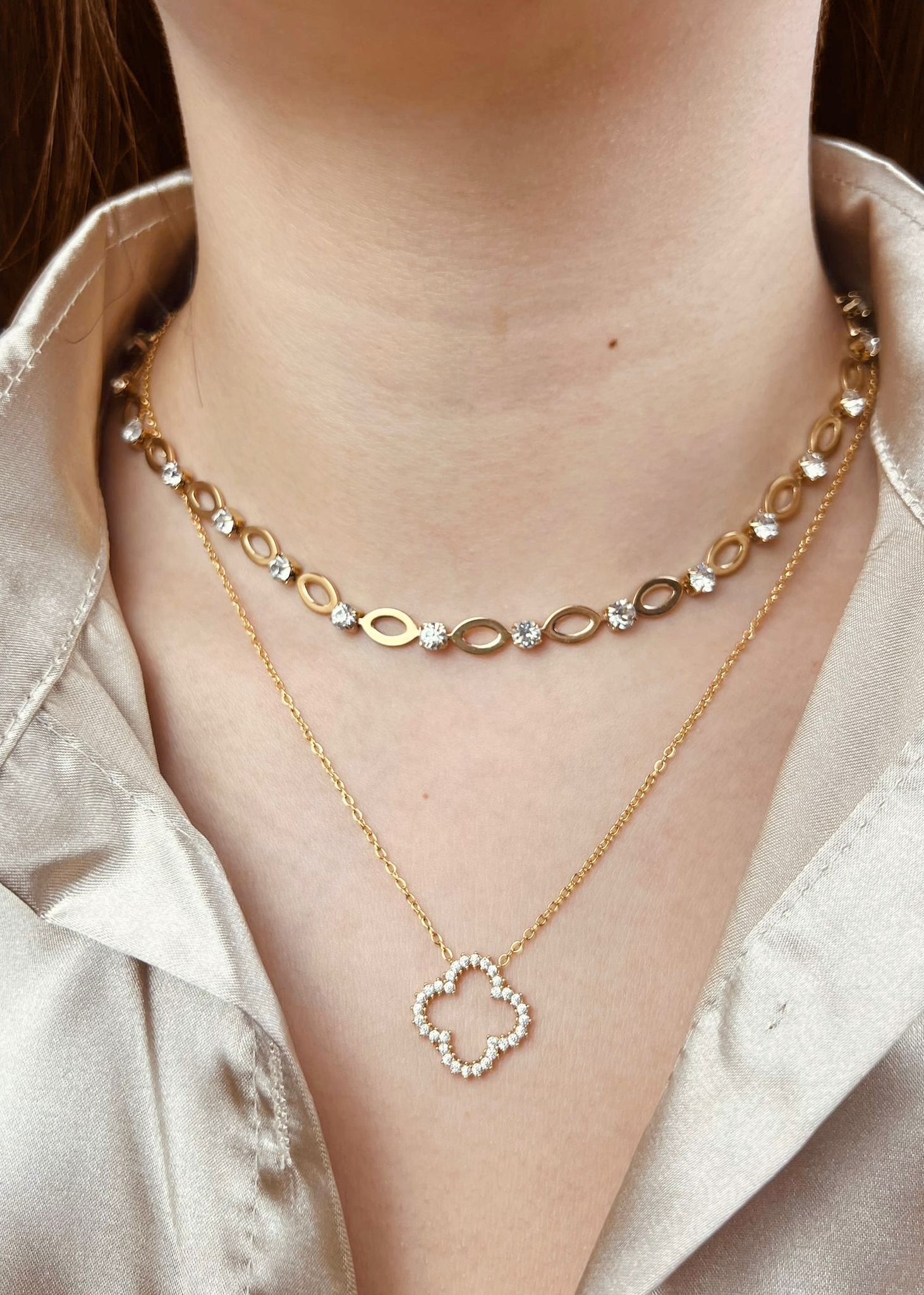 ZIRCON CLOVER NECKLACE