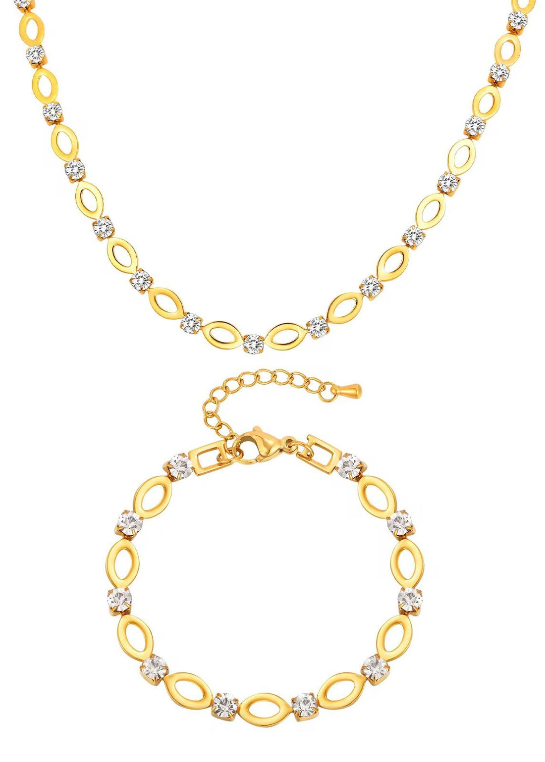 LINK CHAIN ZIRCON SET