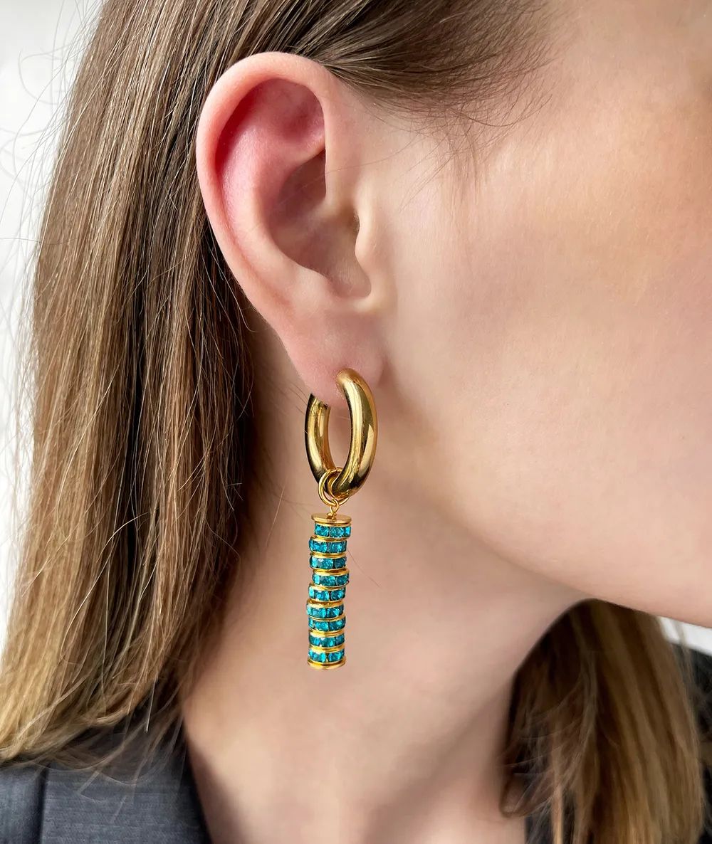 Blue gemstone earrings for her