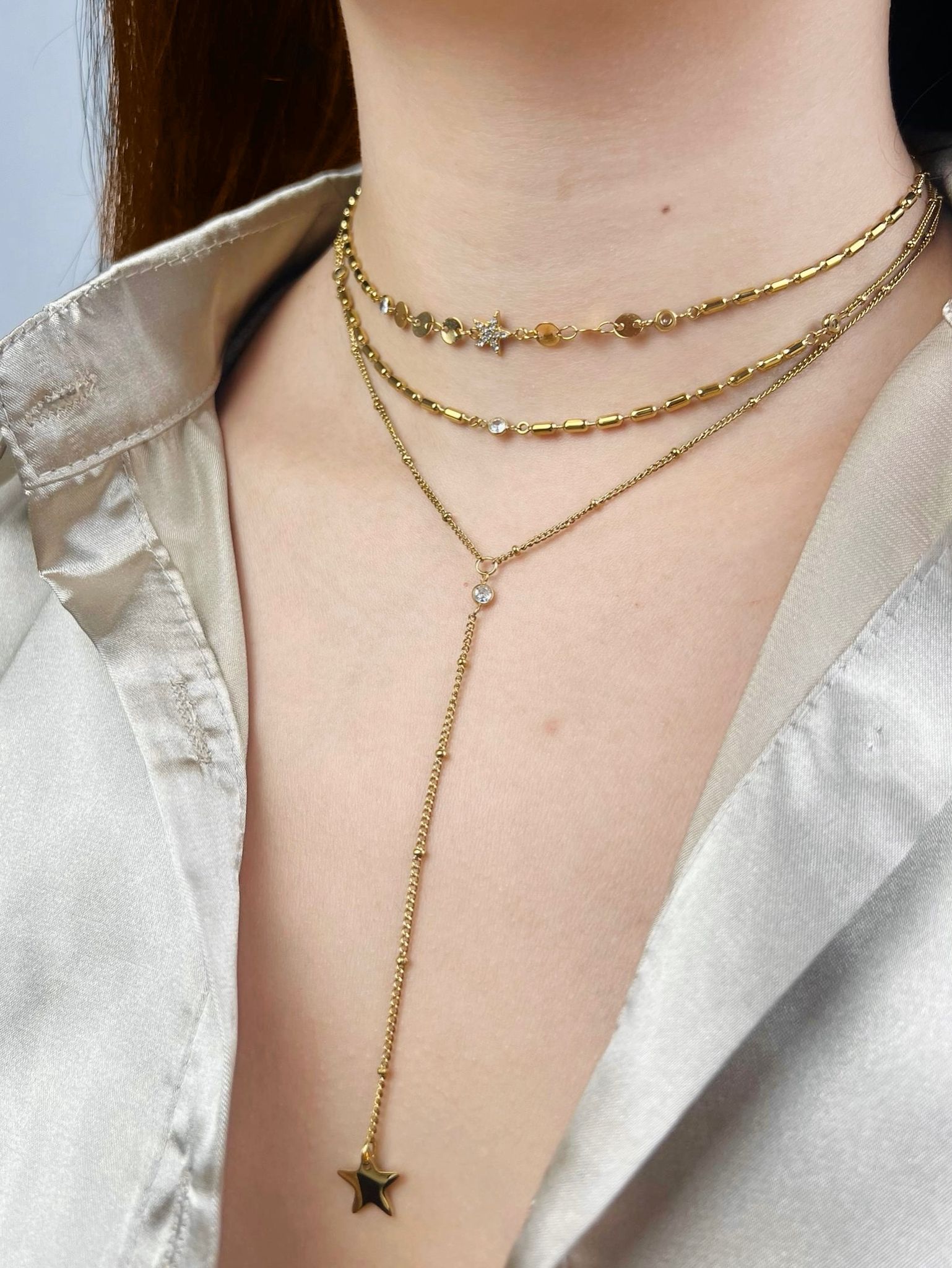 Gold trendy necklace for her