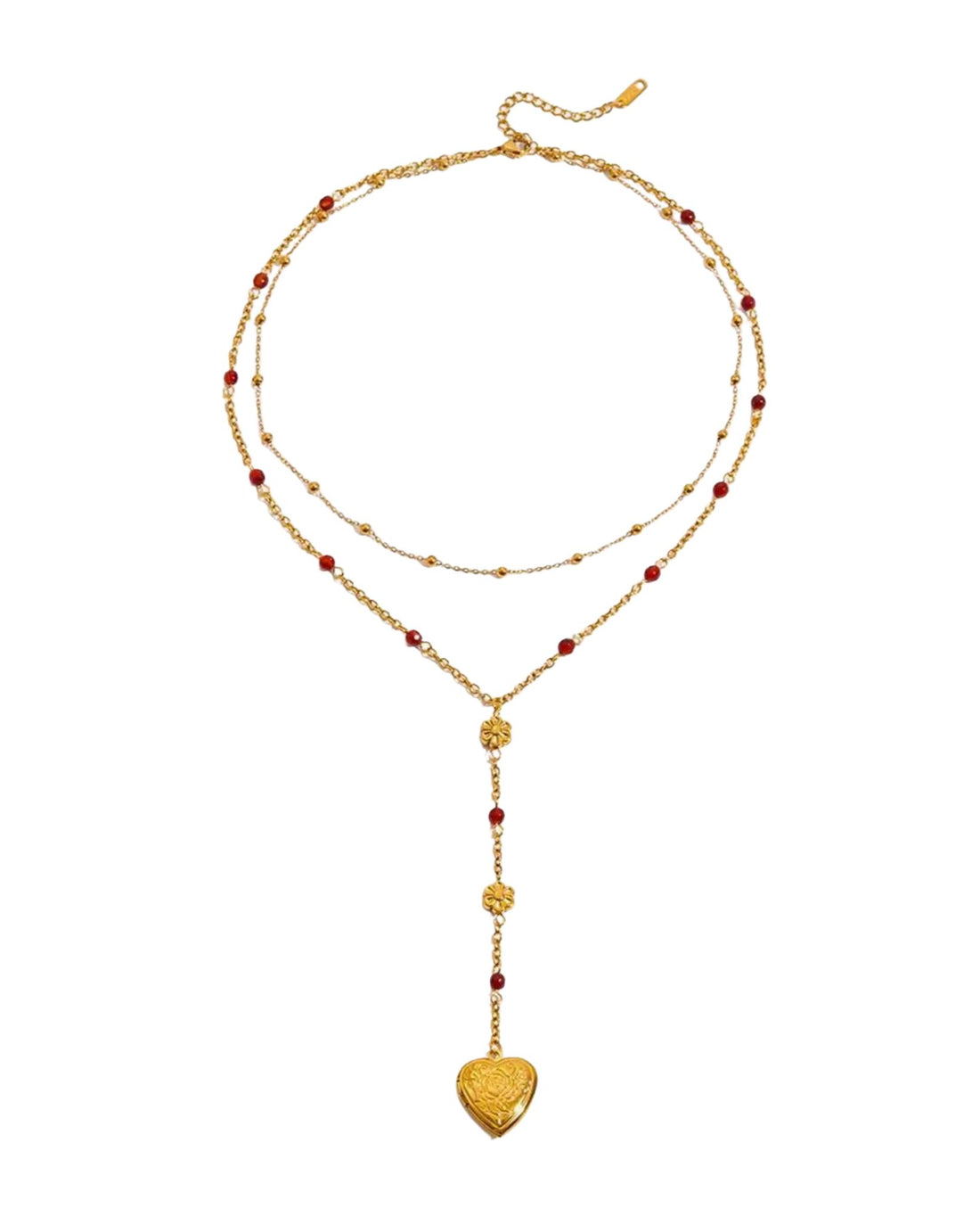 Gold necklace with heart pendant for her