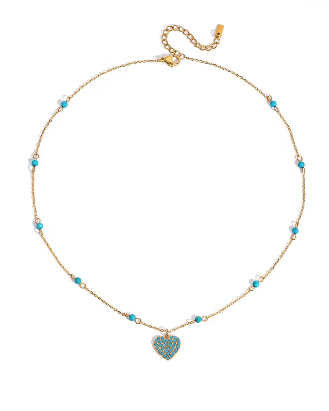 Necklace with a blue heart-shaped pendant for her