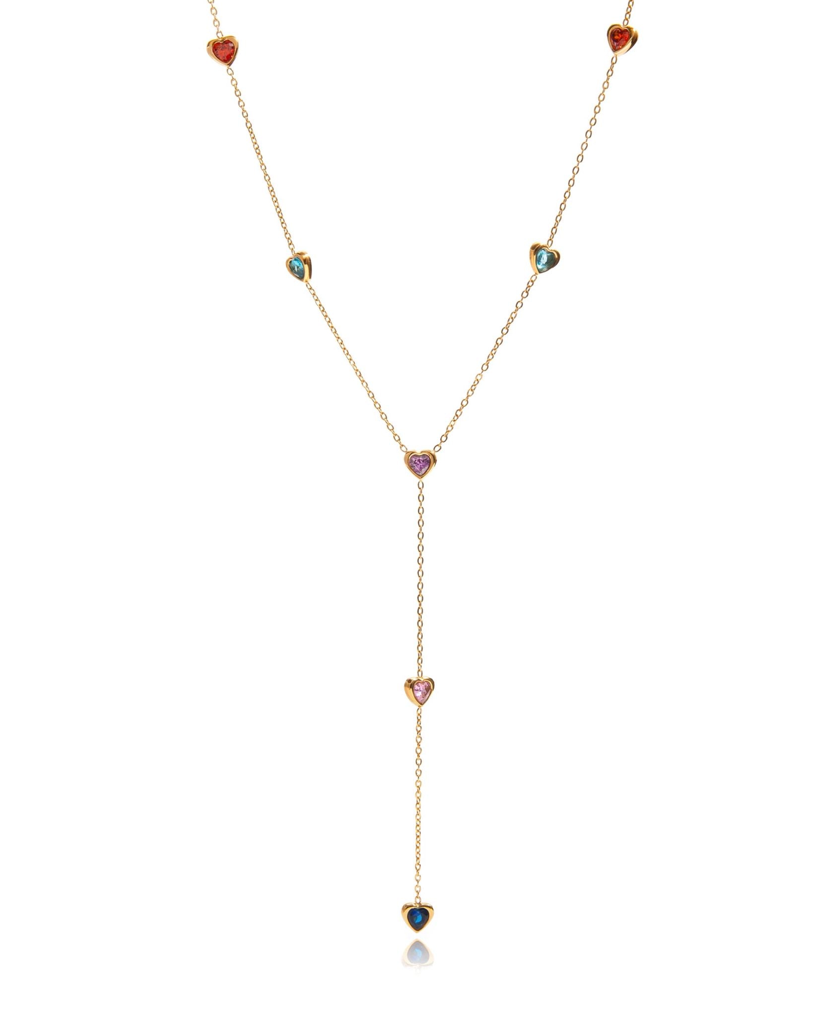 Necklace with multicolored gemstones for her