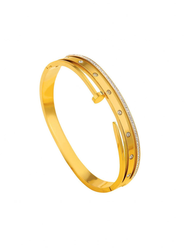 Gold bracelet with small stones for her