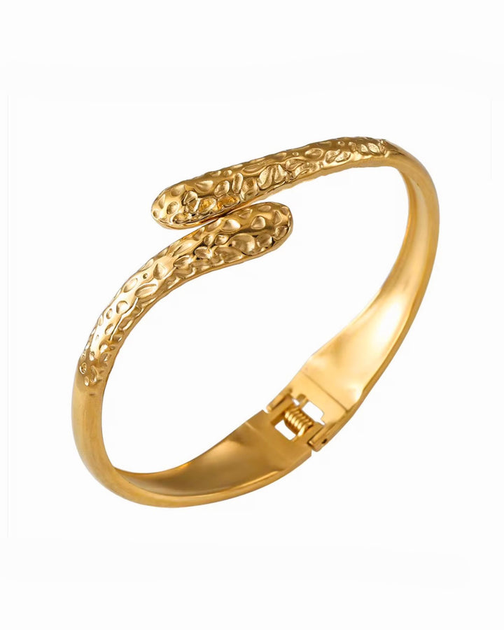 Gold bracelet with snake design for her