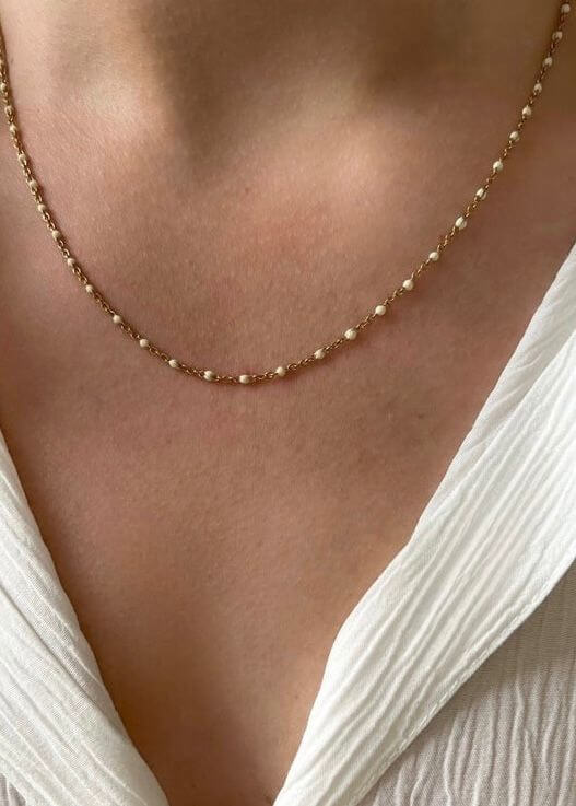 Designer pearl gold necklace for her