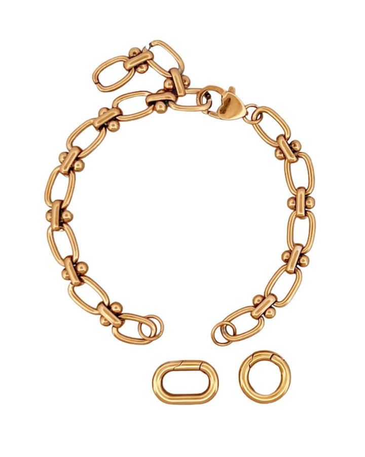 Gold chain bracelet with attached clasps for her