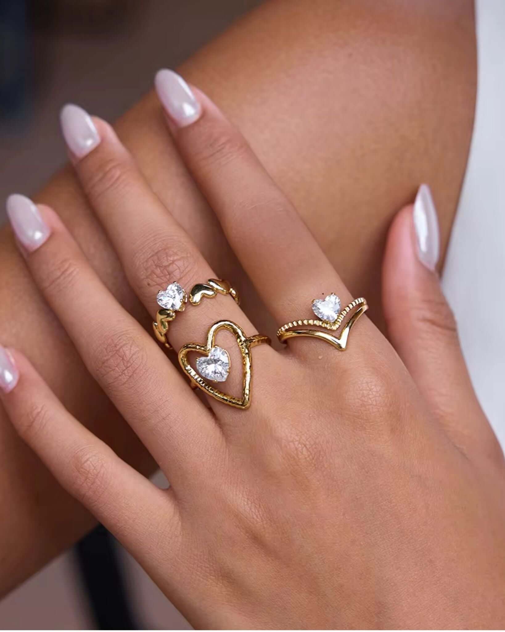 Stylish stainless steel gold ring for her