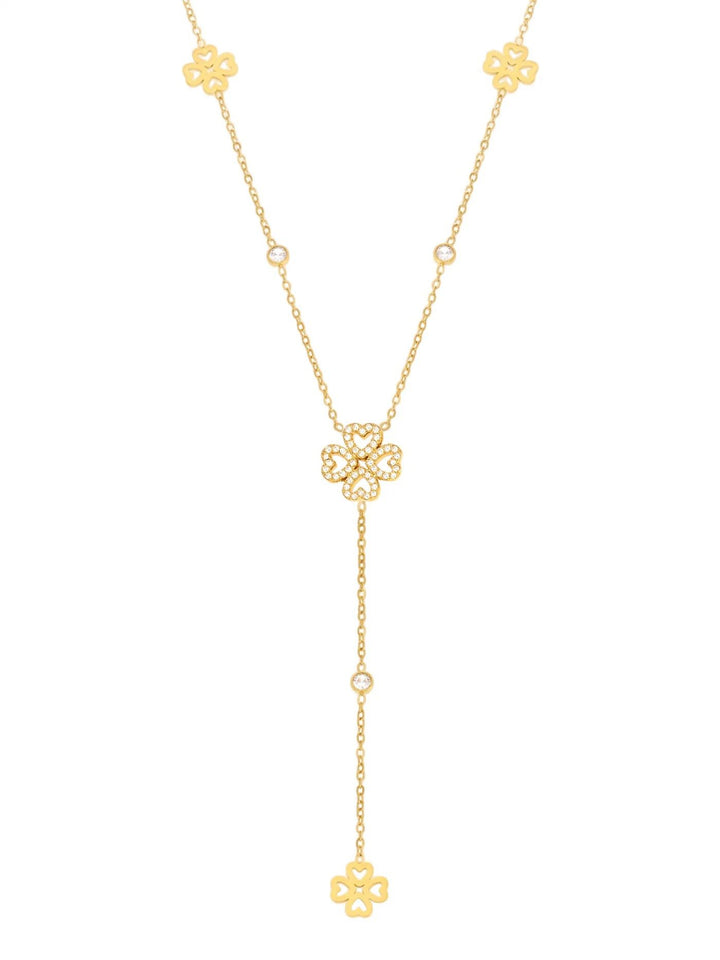 Gold necklace with floral pendants for her