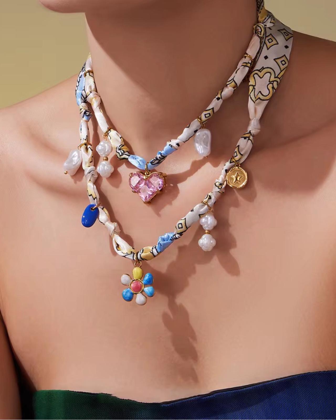 Beautiful multi charm necklace for her