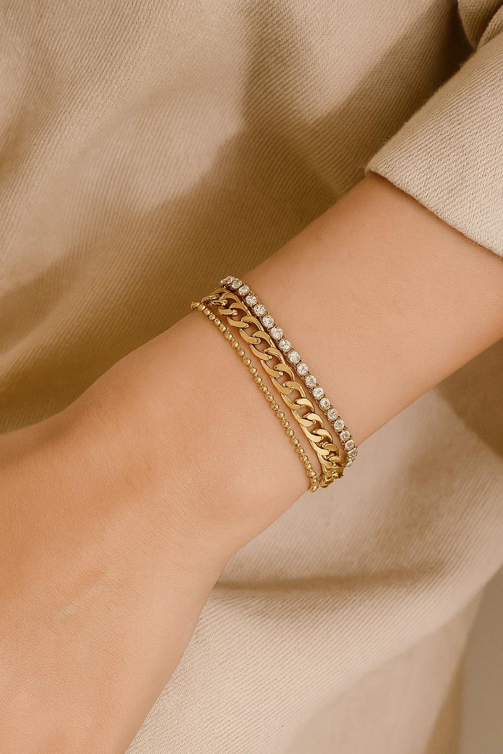 Gold stainless steel bracelet for her